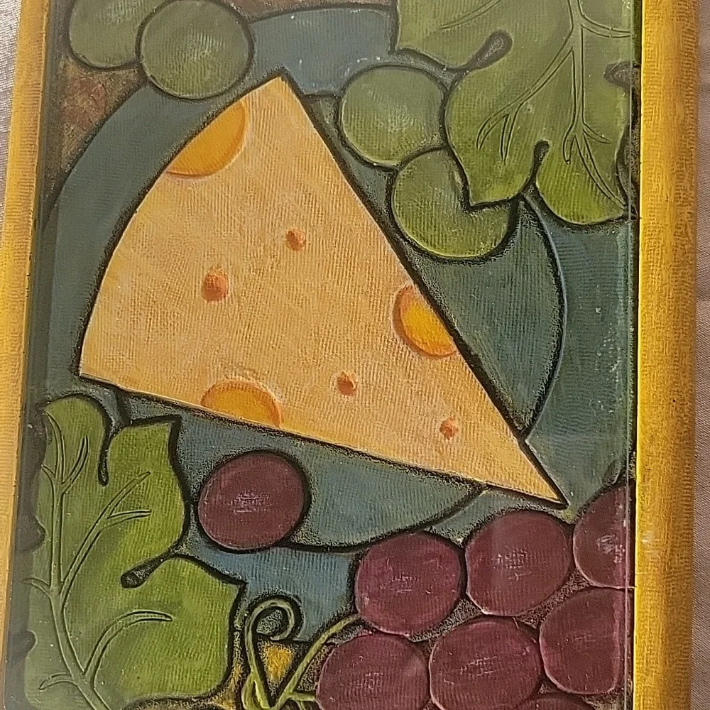 Joie de Vivre Glass Top Serving Tray